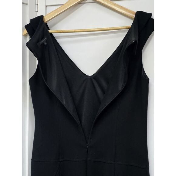 David Meister Womens Back Zip Short Sleeve V Neck Sheath Dress Black Size 4 - Picture 8 of 8